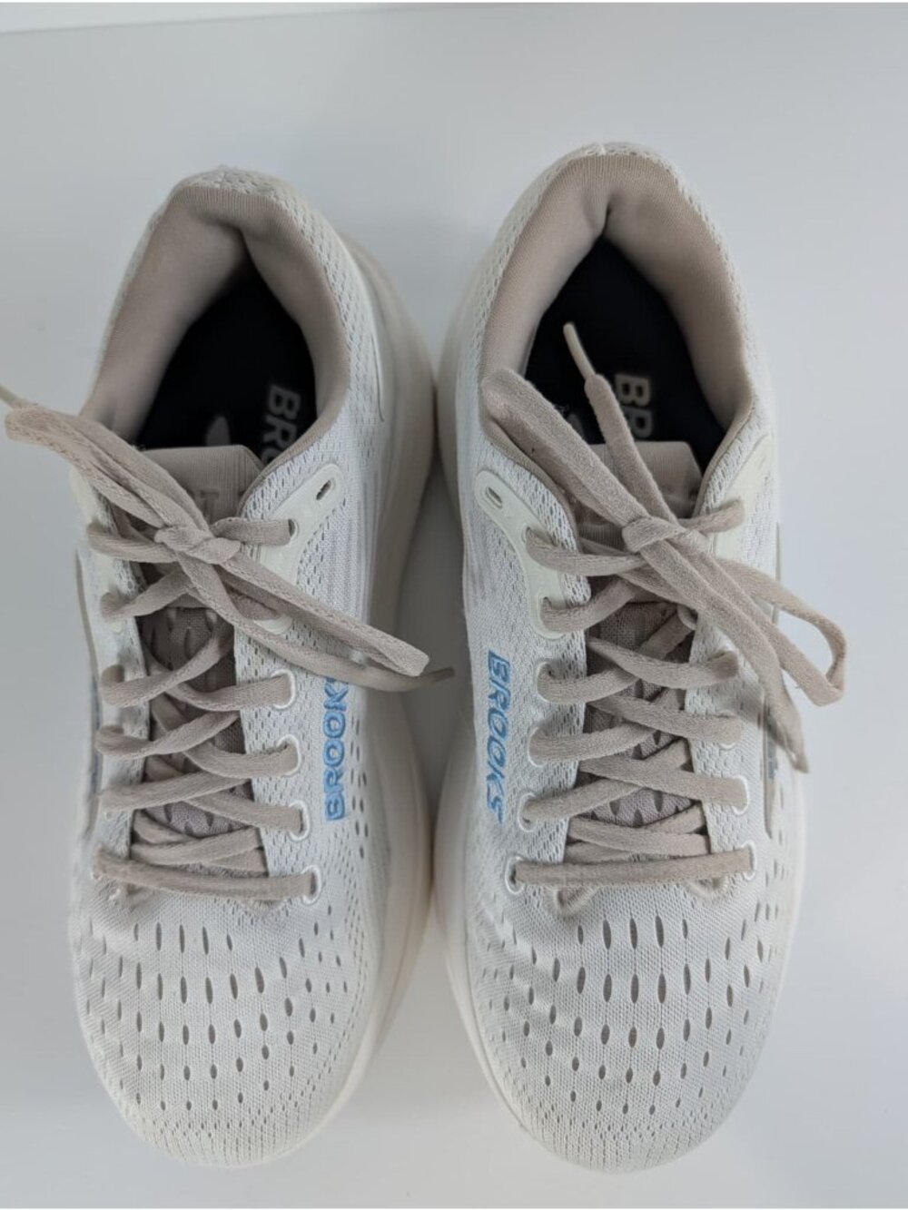 Brooks Ghost 15 Wide Fit Womens Running Shoes In Beige & White - Picture 3 of 10